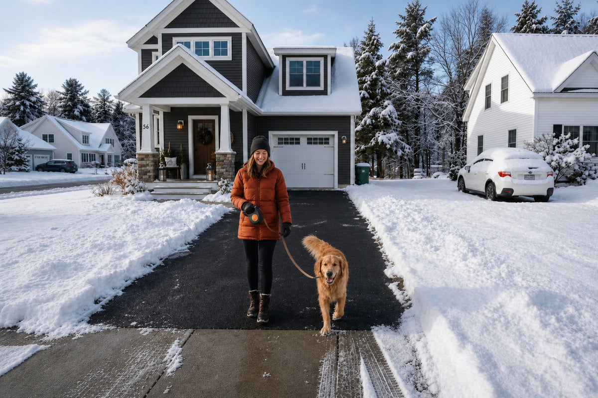 Clear driveway after applying Arctic Armor liquid de-icer