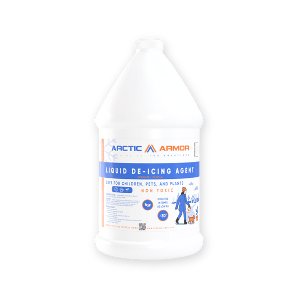 Arctic Armor liquid de-icing agent bottle on a transparent background