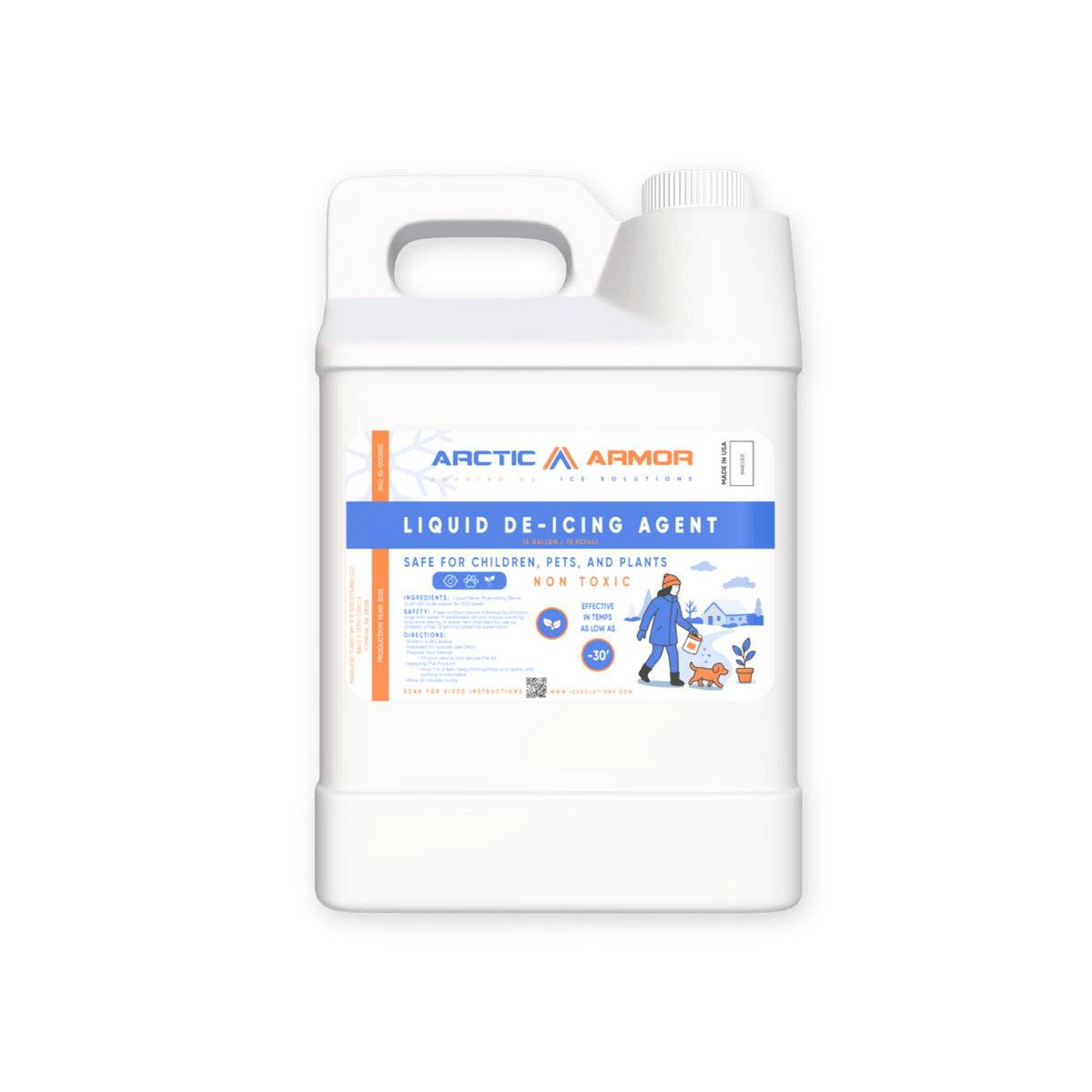 Arctic Armor liquid de-icing agent container on a transparent background