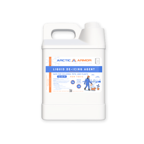 Arctic Armor liquid de-icing agent container on a transparent background
