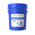 blue 5 gallon bucket of arctic armor de-icer on transparent background 